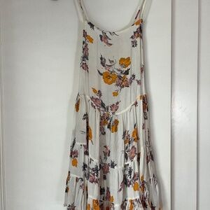 Free People White with Orange and Pink flowers sundress size S/P